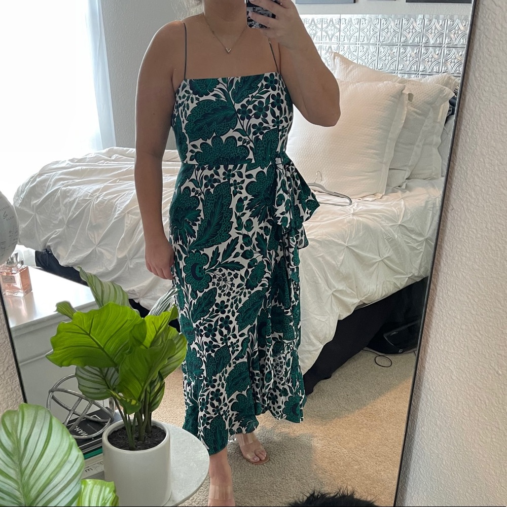 J CREW perfect maxi dress with ruffles